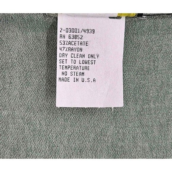 VTG AS Elliot Sage Short Sleeve Midi Dress Attached Tie Back Button Vest Sz 14 - Picture 5 of 5